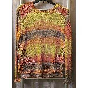 Curio New York Multi-Color Long Sleeve‎ Hoodie Lightweight Sweater Size Small